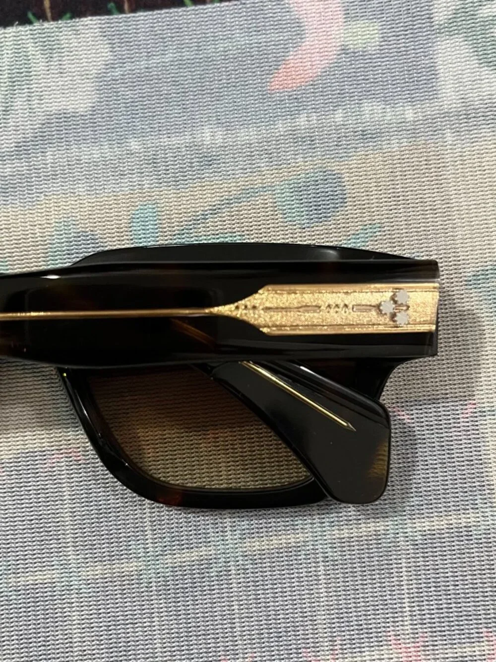 Jacques Marie Mage Black Thick-Framed Square Sunglasses